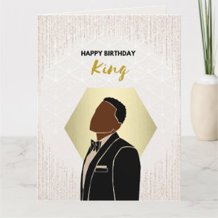 Birthday King Black Greeting Card