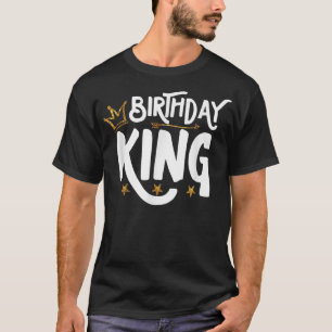 Birthday King Gold Crown For Boys And Men Matchin T-Shirt