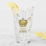 Birthday King Gold Crown Royal Monogram Luxury Glass<br><div class="desc">Happy Birthday King Gold Crown Design. For a regal birthday celebration, these Gold Royal Crown shot glasses offer a luxurious, customizable gift option for men and boys. Featuring a gold glitter texture and royal crown design, they are well-suited for milestone events like a 13th Bar Mitzvah, graduations, or anniversaries. Personalized...</div>