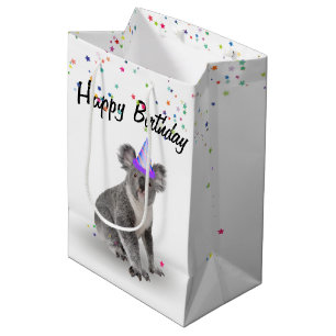 Birthday Koala Bear and Star Confetti Medium Gift Bag