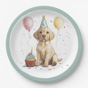 Birthday Labrador Retriever Dogs Paper Plate