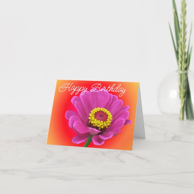 Birthday large zinnia playful verse by Jo Images Card (Front)