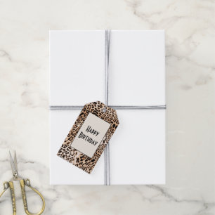 Birthday Leopard Fur Print Gift Tags