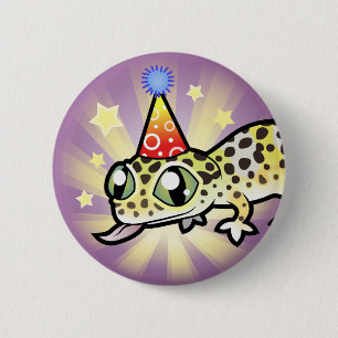 Birthday Leopard Gecko 6 Cm Round Badge