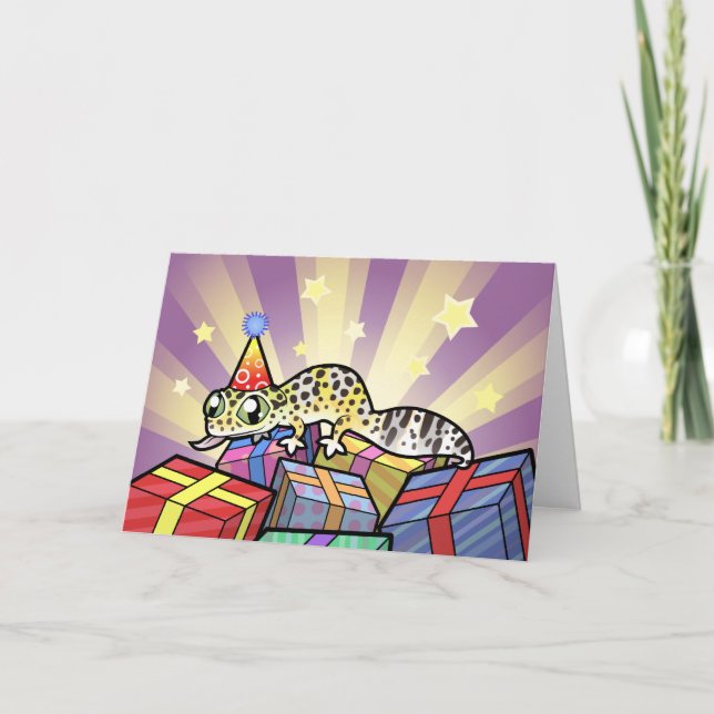 Birthday Leopard Gecko Card (Front)
