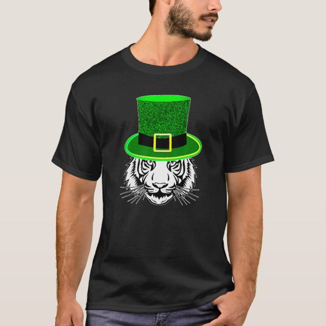 Birthday Leprechaun Tiger St Patrick's Day For Boy T-Shirt (Front)