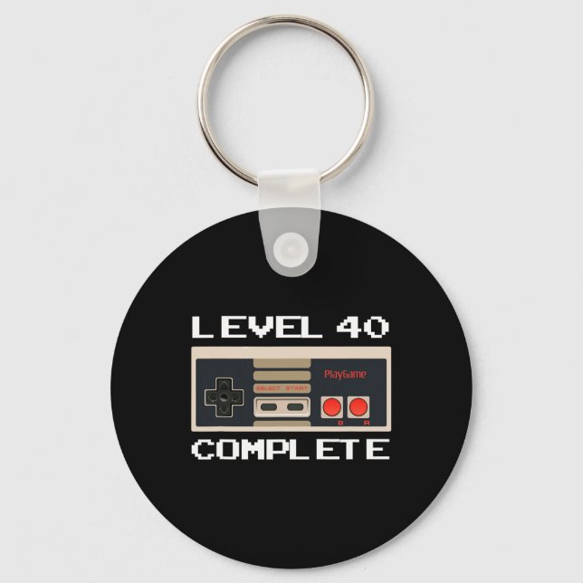 Birthday Level 40 Complete Video Gamer  Key Ring (Front)