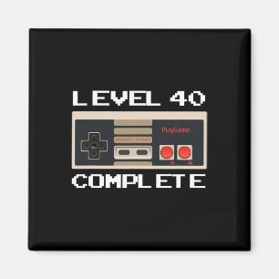 Birthday Level 40 Complete Video Gamer  Magnet