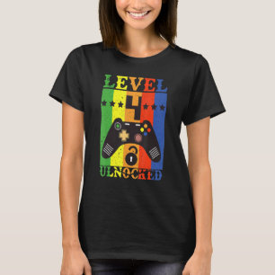 Birthday Level Up 4th Birthday Gamer Cool Level 4 T-Shirt