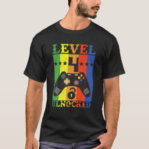 Birthday Level Up 4Th Birthday Gamer, Cool Level 4 T-Shirt