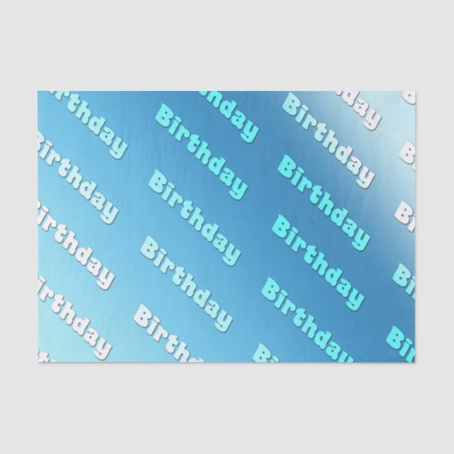Birthday (light blue) tissue paper (Front)