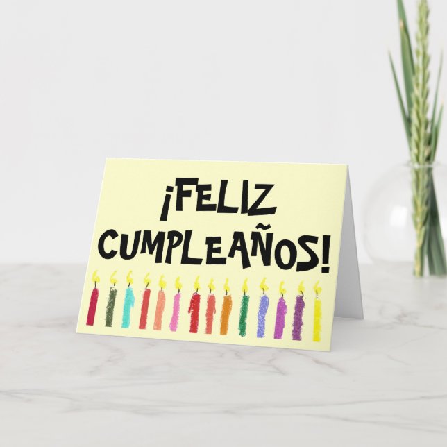 Birthday Light Card - Spanish (Front)