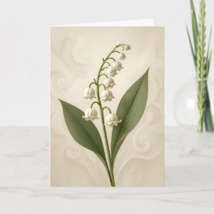 Birthday Lily of the Valley on Abstract Card