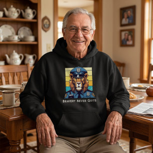 Birthday Lion Gift for Police Officers Dad Grandpa Hoodie