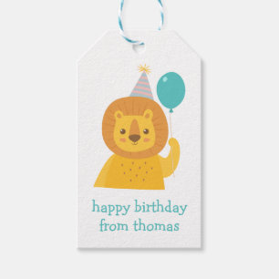 Birthday Lion Personalised Gift Tags