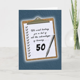 Birthday - list of advantages of turning (age) card