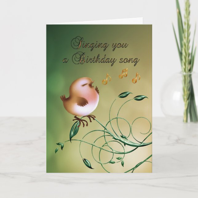 Birthday little Bird for any occasion card (Front)