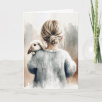 Birthday Little Girl With a Bunny