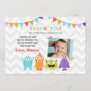 Birthday Little Monster Thank You Card