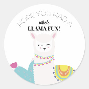 Birthday Llama Classic Round Sticker