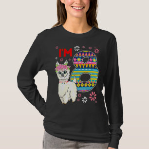 Birthday Llama I'm 8 Year Old Girl Theme 8th B Day T-Shirt
