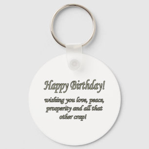 Birthday Love & Peace Key Ring