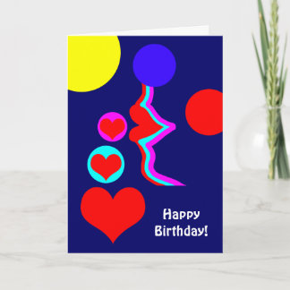 Birthday lovely lips kiss for the one you love. card