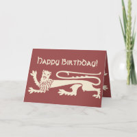 Birthday Mad happy lion Augustus Pugin CC0990