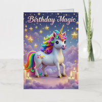 Birthday Magic poster Whimsical unicorn kids party