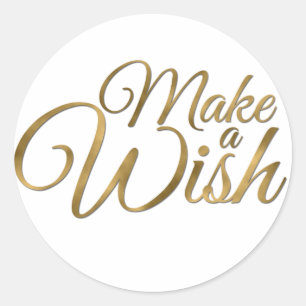 Birthday Make a Wish Gold Classic Round Sticker