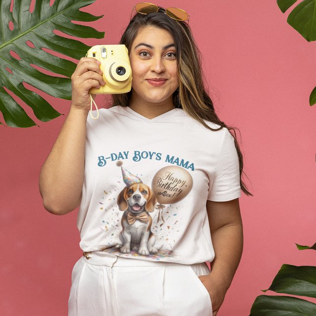 Birthday Mama Beagle Dog Balloon Custom T-Shirt (Creator Uploaded)