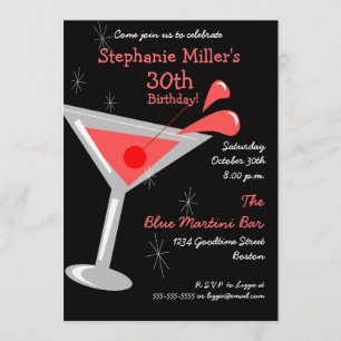 Birthday Martini Cocktail Invitation