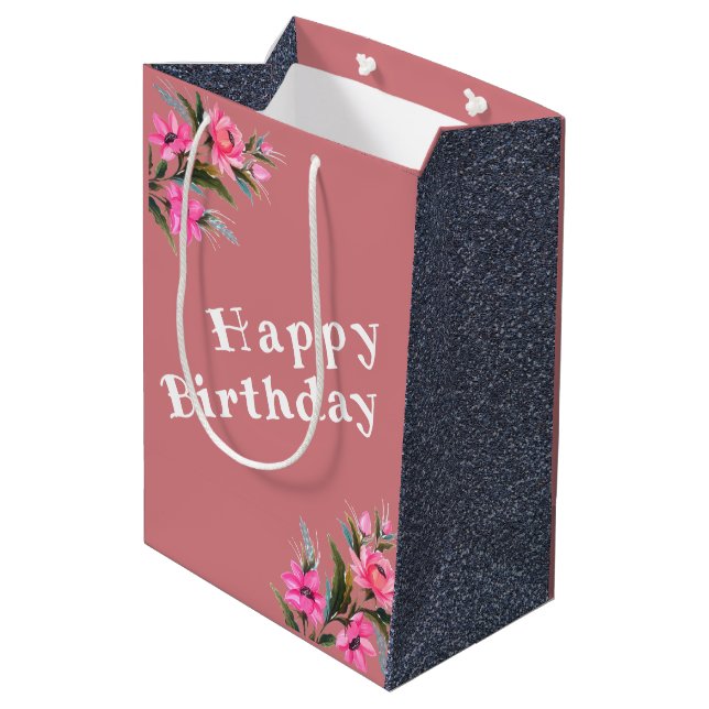 Birthday  medium gift bag (Back Angled)