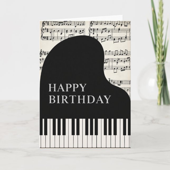 Birthday Melody Piano Card (Front)