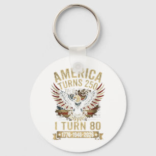 Birthday Men Women 4th Of July Aamerica Turns 250 Key Ring