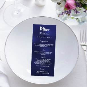 Birthday Menu navy blue white
