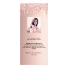 Birthday Menu rose gold glitter photo fun facts