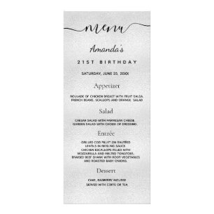 Birthday Menu silver photo fun facts