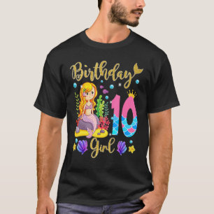 Birthday Mermaid  For 10 Years Old 10th Birthday G T-Shirt