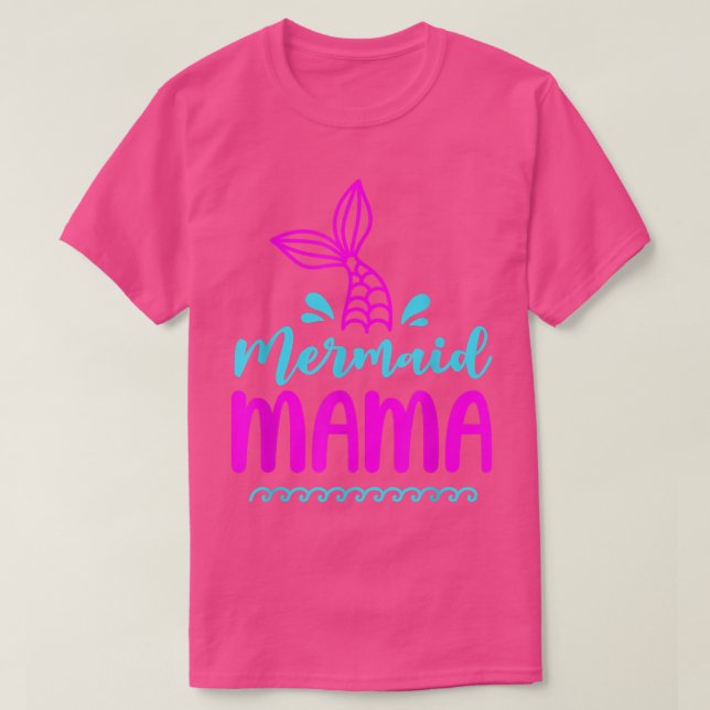 Birthday Mermaid Mama Matching Family for Mom Beac T-Shirt (Design Front)