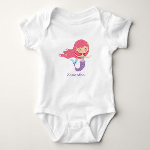 Birthday Mermaid Party Baby Bodysuit