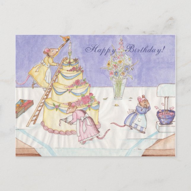Birthday Mice Postcard (Front)