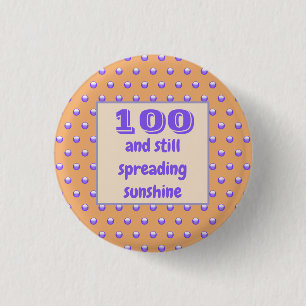 Birthday Milestone Blue Polka Dots Celebration 3 Cm Round Badge