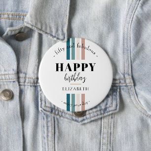 Birthday Minimalist design in pastel colours 10 Cm Round Badge