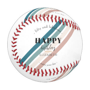 Birthday Minimalist design in pastel colours Baseball