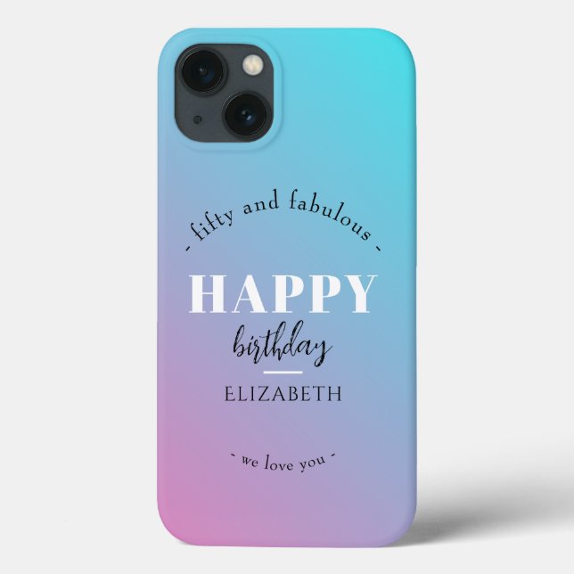 Birthday Minimalist design in pastel colours Case-Mate iPhone Case (Back)
