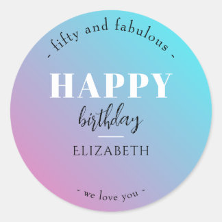 Birthday Minimalist design in pastel colours Classic Round Sticker