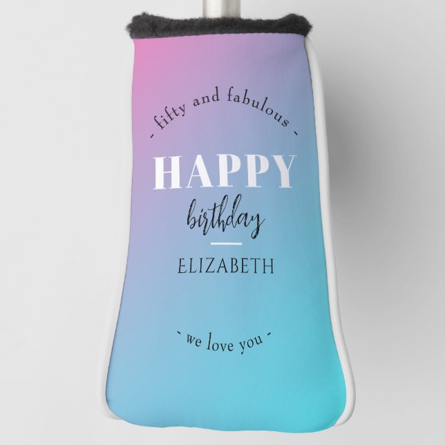 Birthday Minimalist design in pastel colours Golf Head Cover (Rotate 90)