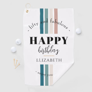 Birthday Minimalist design in pastel colours Golf Towel