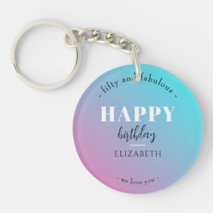 Birthday Minimalist design in pastel colours Key Ring
